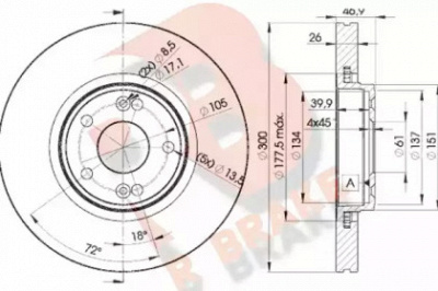 R BRAKE 78rbd22235 -